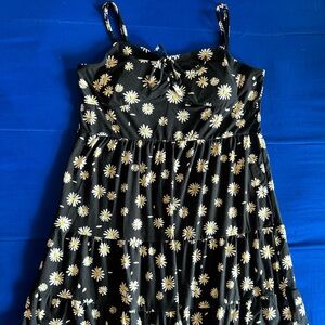 No Boundaries Black and White Pleated Sundress